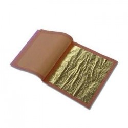 25 hojas de oro falso - naranja - 