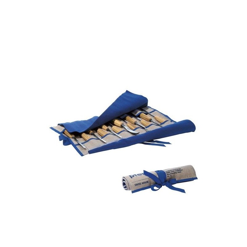Juego 12 gubias para talla en madera