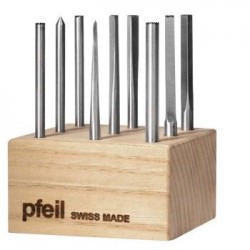Set of 9 punches for wood